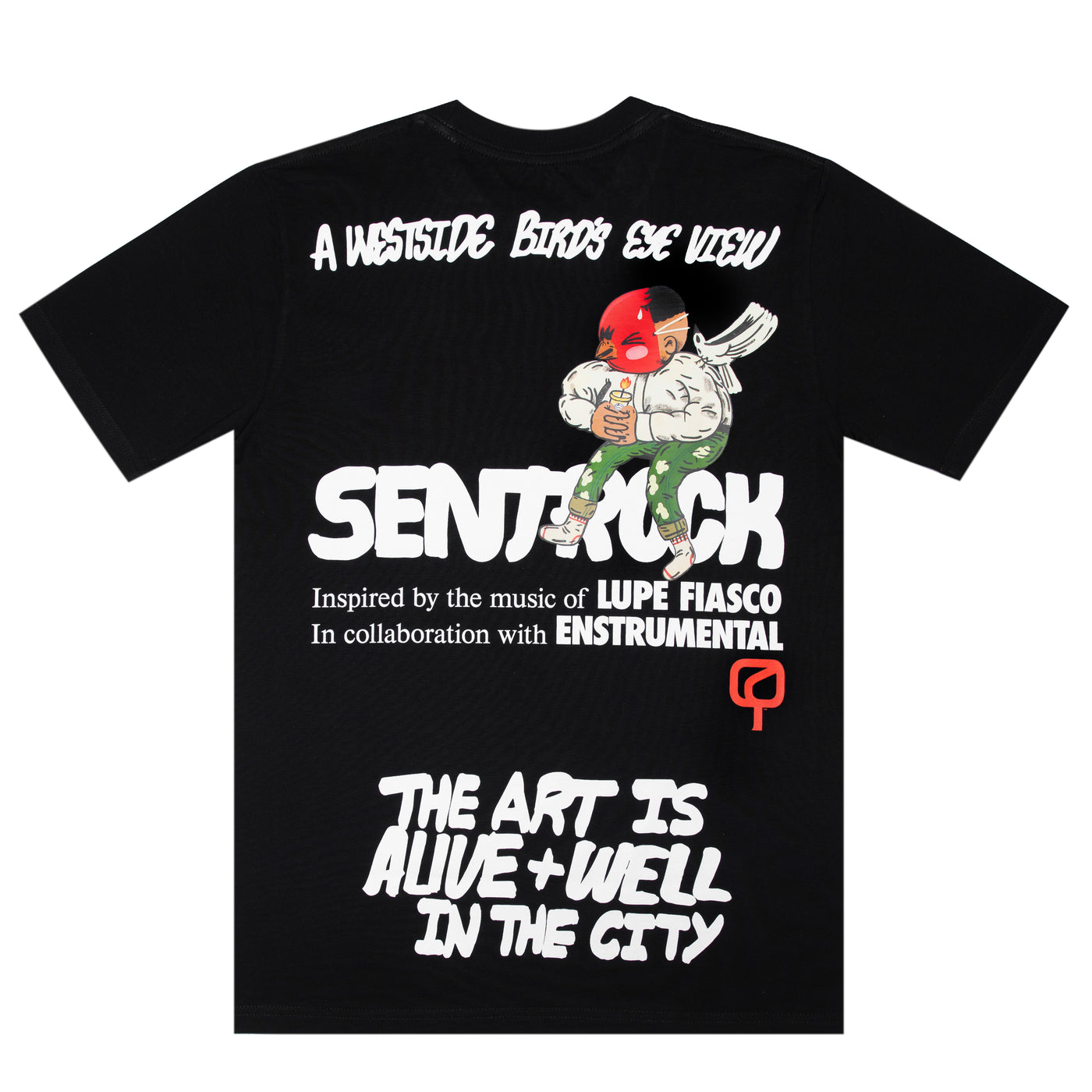 Sentrock + Enstrumental - "A WESTSIDE BIRD'S EYE VIEW - Limited Edition Shirt - BLACK