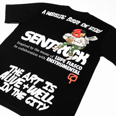 Sentrock + Enstrumental - "A WESTSIDE BIRD'S EYE VIEW - Limited Edition Shirt - BLACK